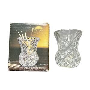 Vintage Eternal Crystal Toothpick Holder in Original Box 24% Lead Crystal